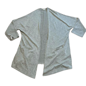 DONNI Grey Ribbed Open Cardigan One Size Fits Most